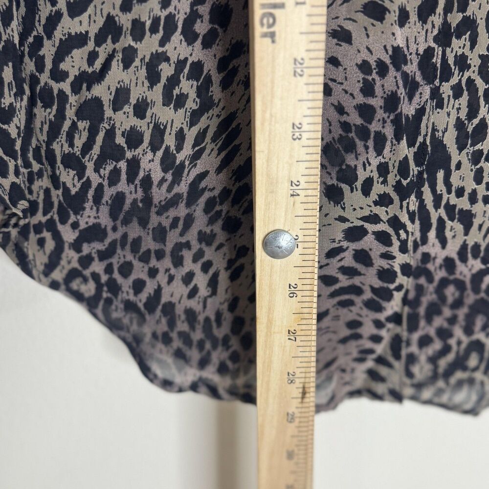 Vintage Dorothy Schoelen Shirt Womens medium Animal Print Floral Sheer 90s - Picture 10 of 13